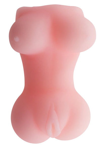 Roze masturbator met buikvorm en ronde onderkant, zichtbare opening