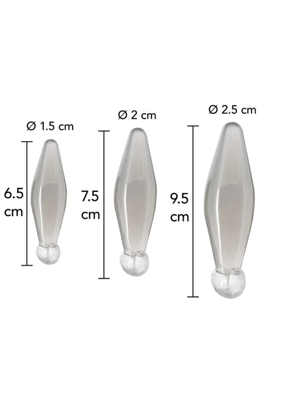 Transparante vingerfitting met cm- en diametermaat, set van 3