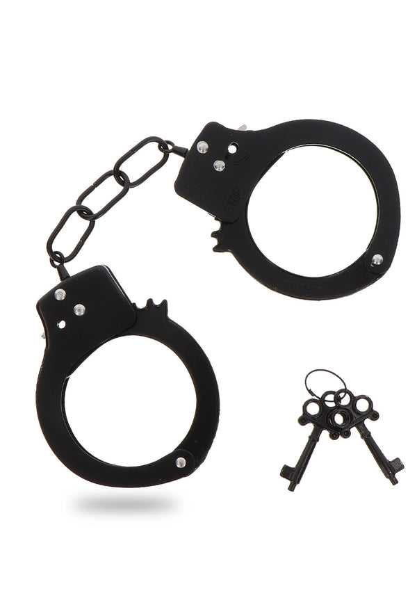 ToyJoy zwarte handboeien met ketting en sleutels
