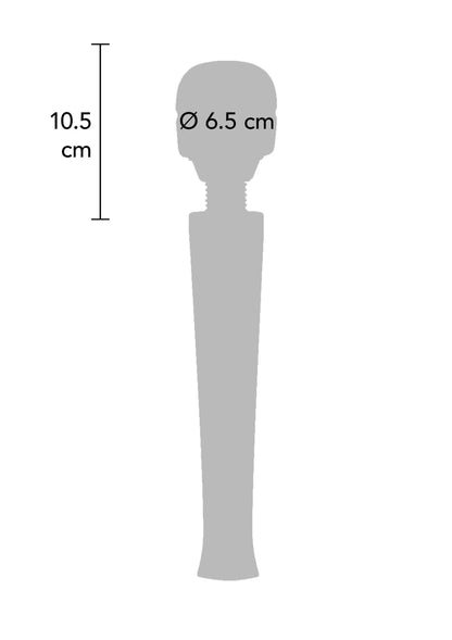 Afmetingen ToyJoy Magic Massager: 10,5 cm hoog en Ø6,5 cm kop