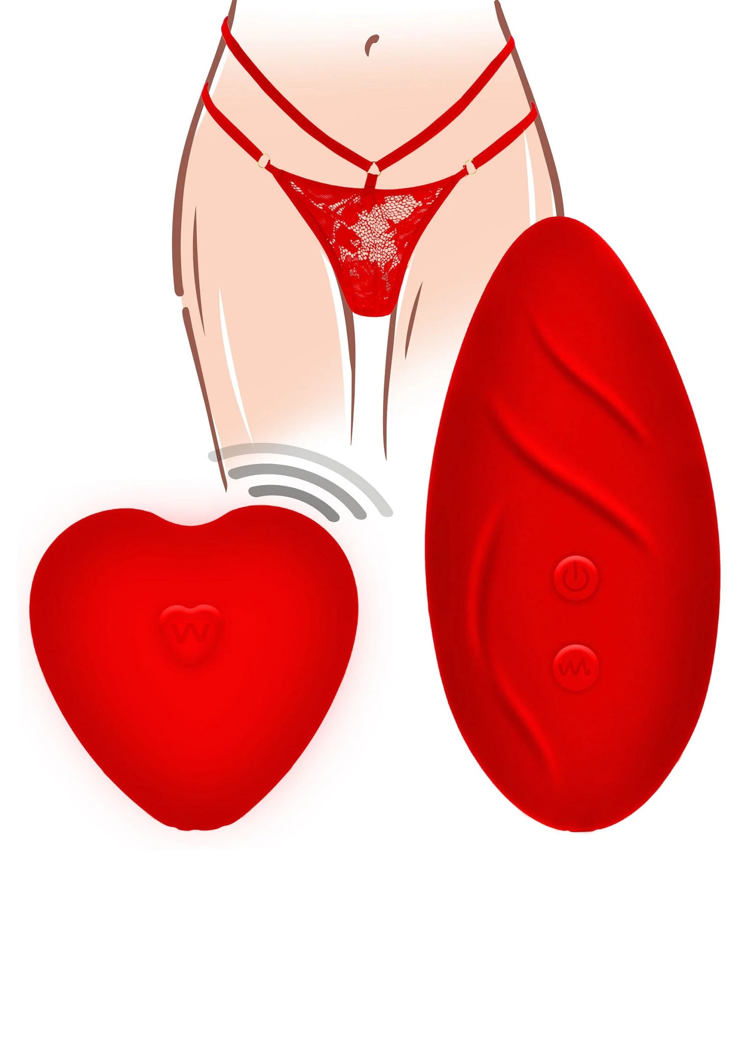 Beste vandaag nog: Divine Panty Vibrator - bij Happytoys Sexshop: online sex shop for Feeling Happy & Easy 😊 - Default Title - 10378 - RED