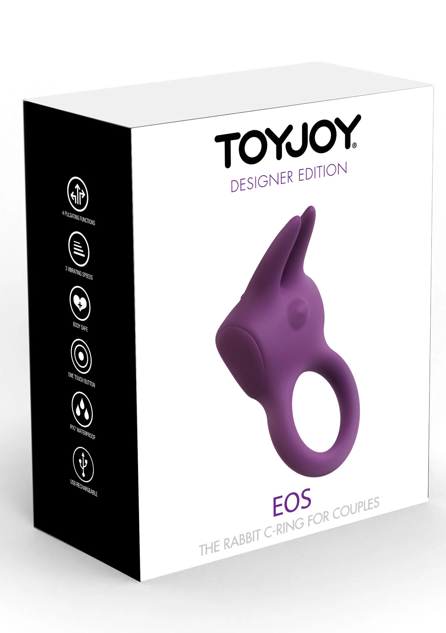 TOYJOY Designer Edition verpakking met paarse konijn C-ring EOS voor koppels