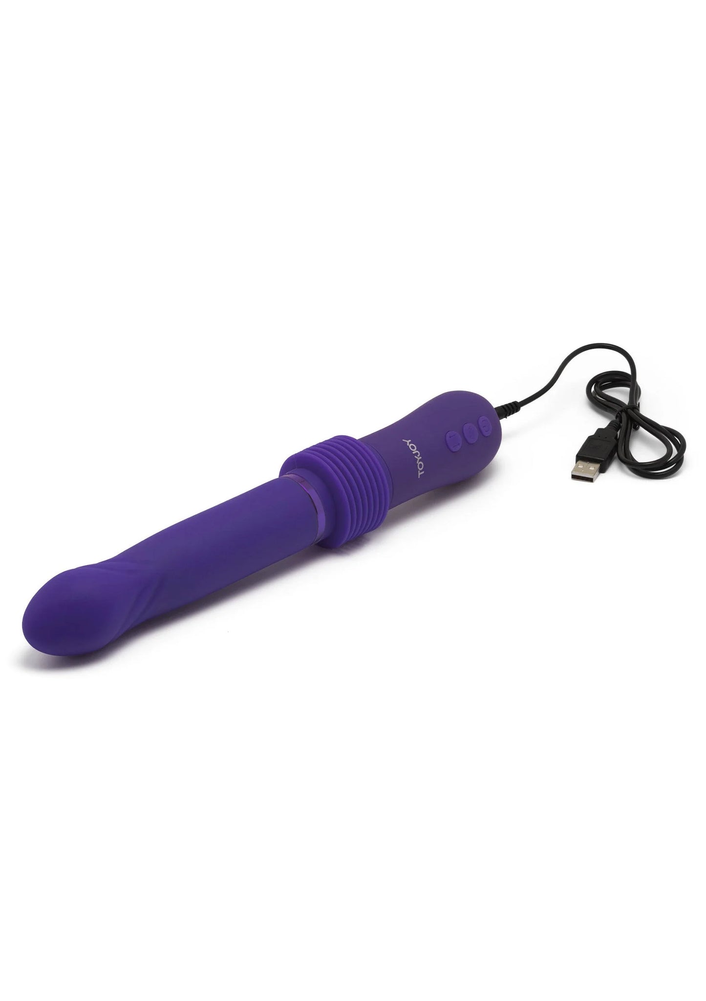 ToyJoy paars vibrator-dildo met snoer en zwarte stekker