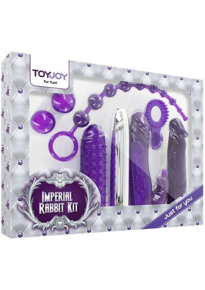 ToyJoy Imperial konijnenkit doos met paarse accessoires en “Just for You”-label