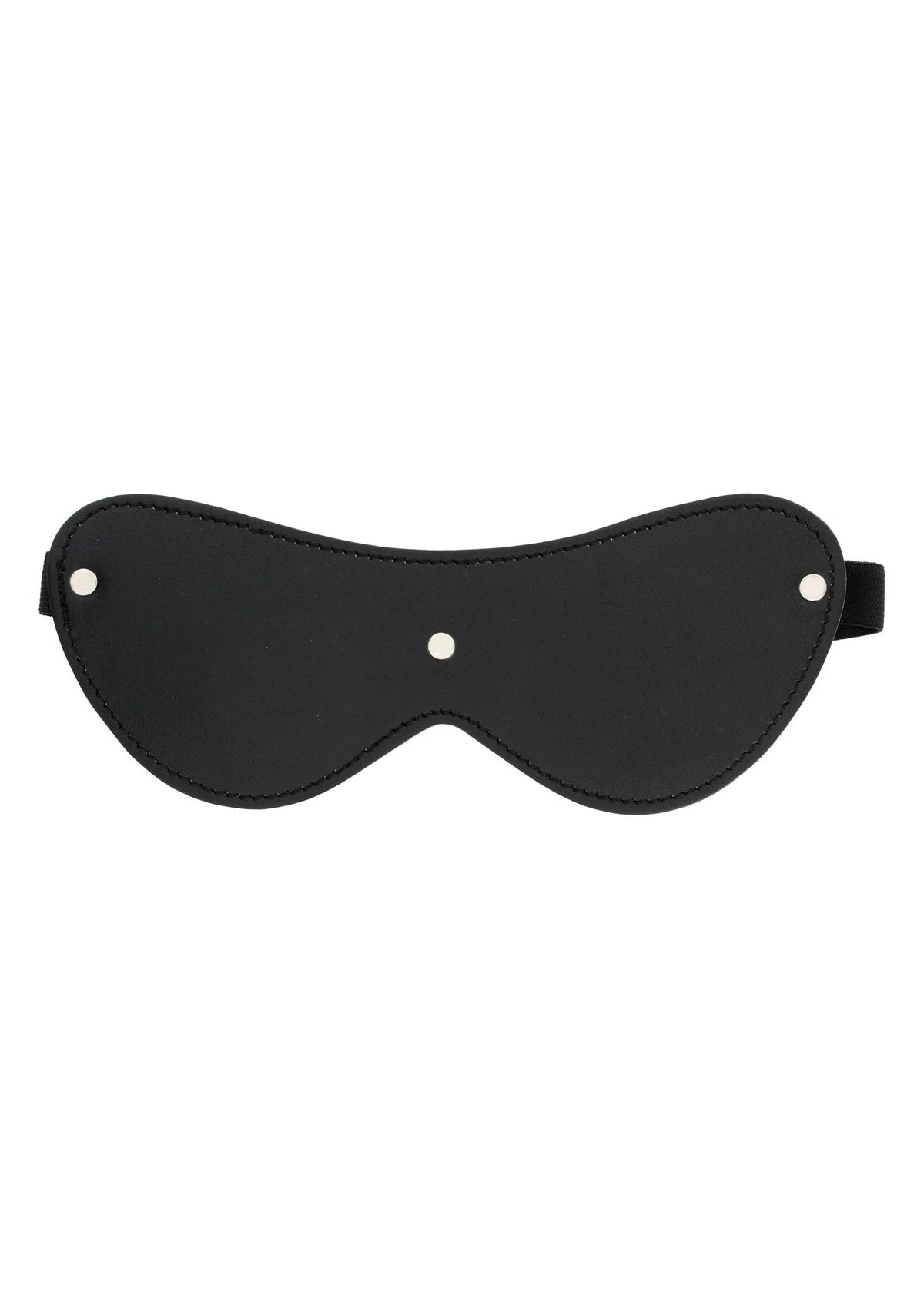 Zwart oogmasker met leren bandjes en drukknopen