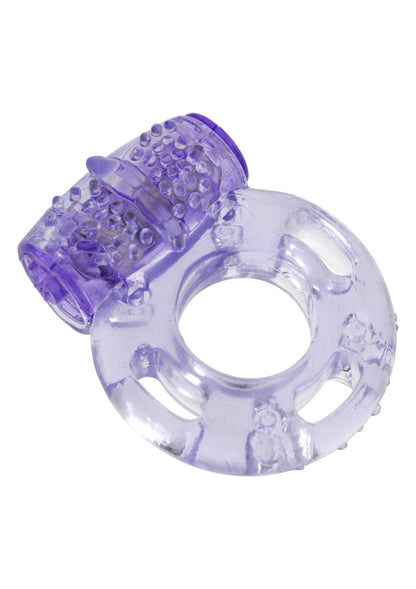 Transparante paarse cockring met noppen en zachte vorm