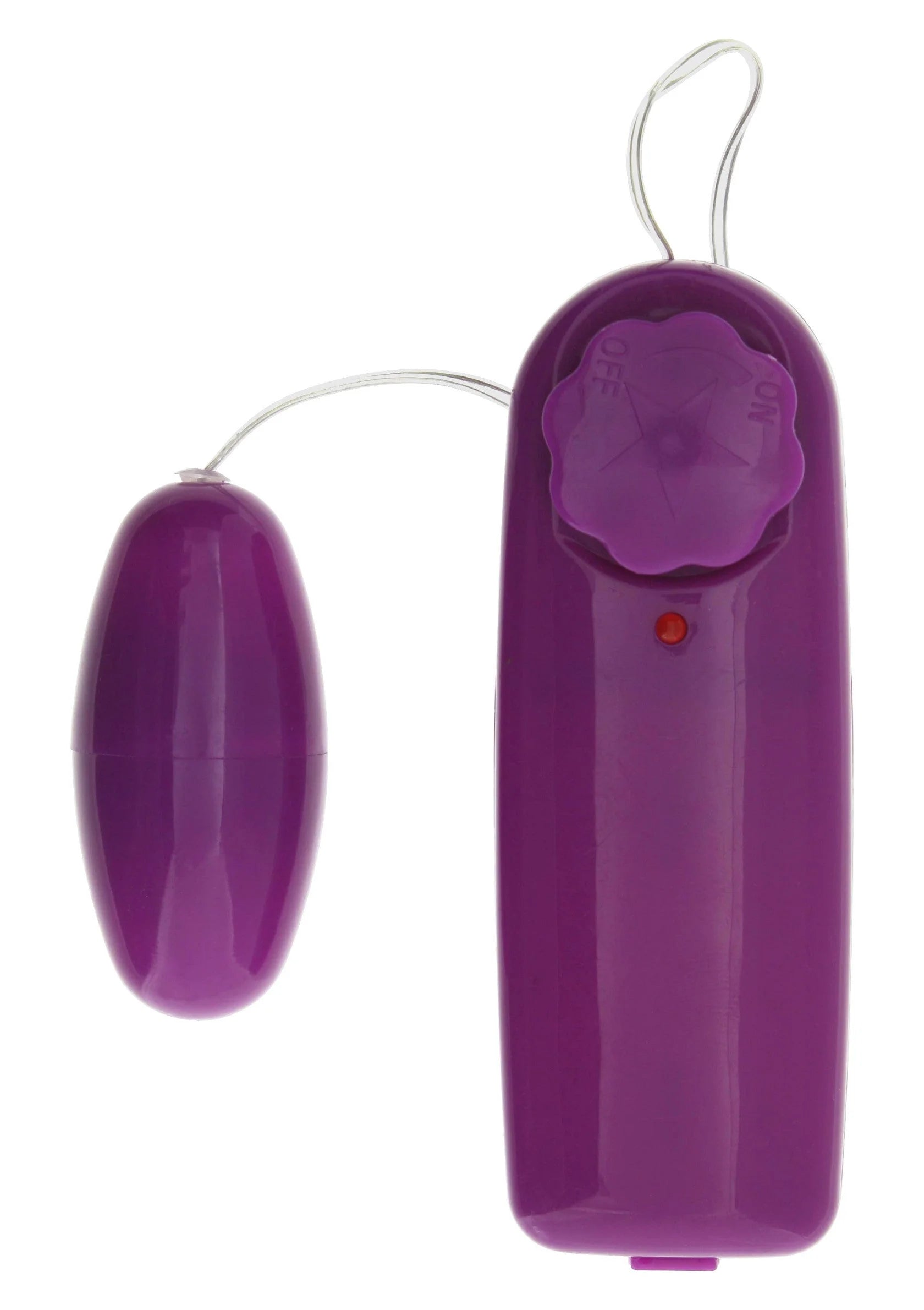 Paarse duo-vibrator met capsule en kleine ovale afstandsbediening