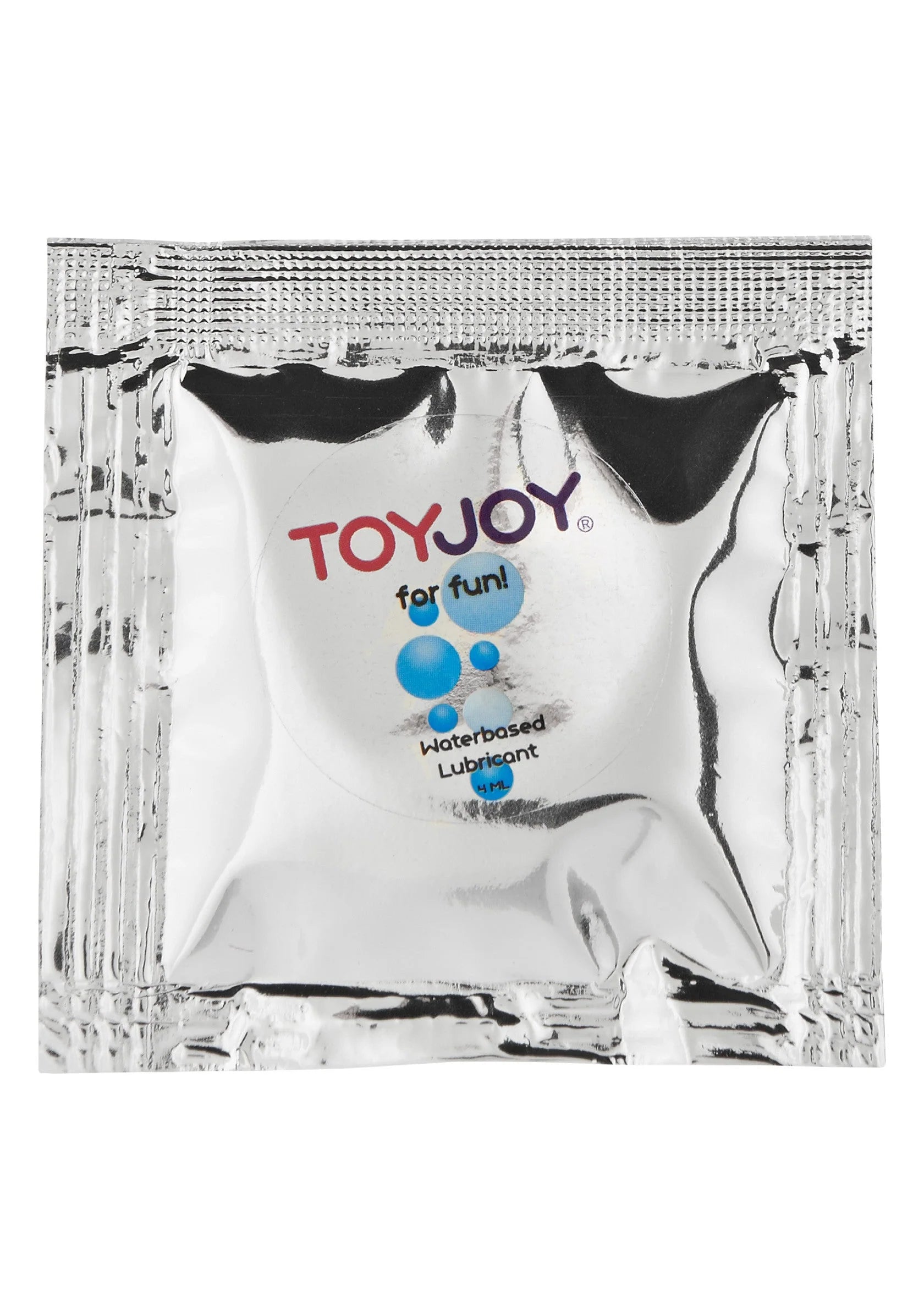 ToyJoy waterbased glijmiddel sachet in zilveren folie verpakking