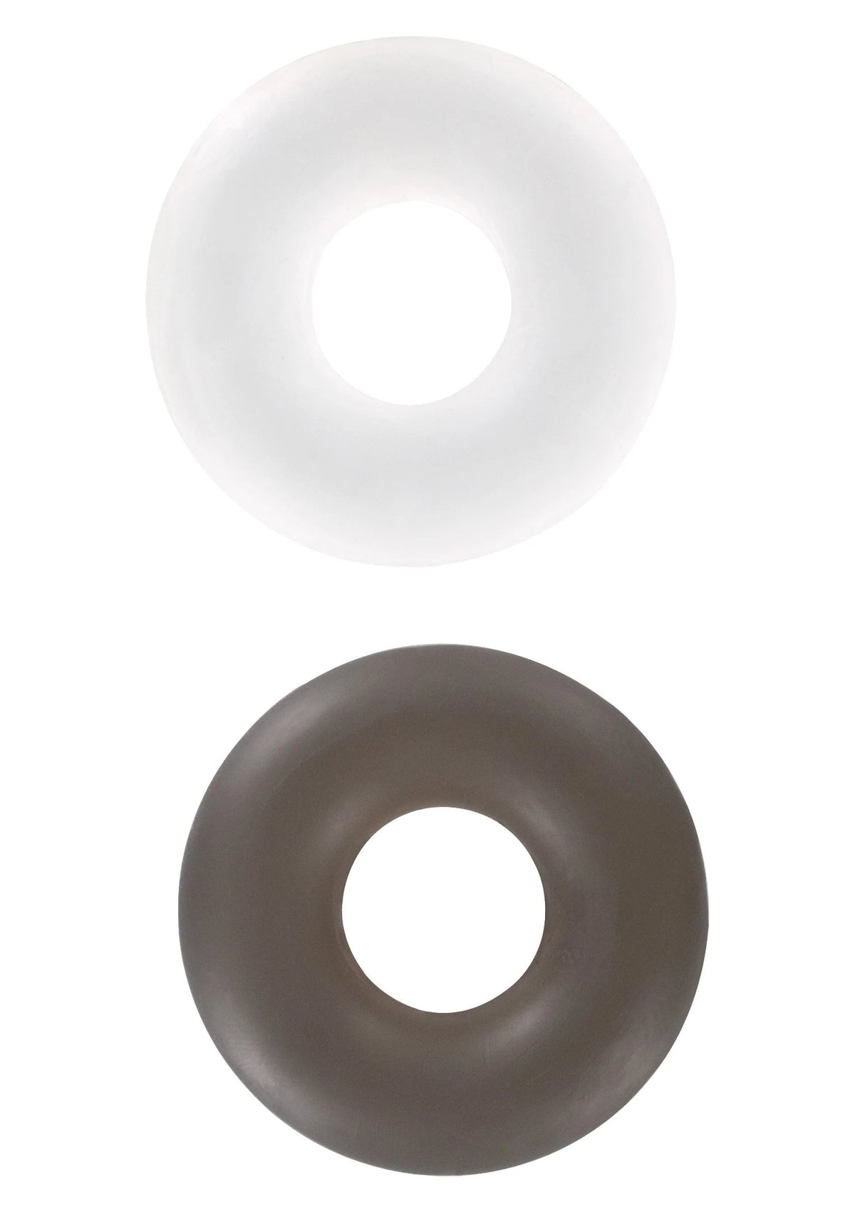 Set studringen met witte en grijze ring, rond model, los weergegeven