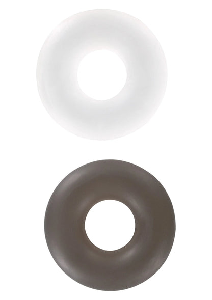 Set studringen met witte en grijze ring, rond model, los weergegeven