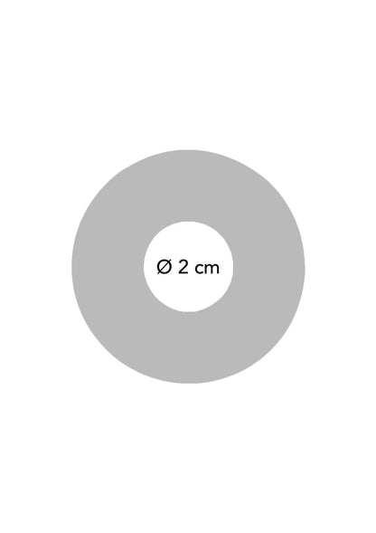 Studring met maatindicatie Ø 2 cm, ronde grijze ring