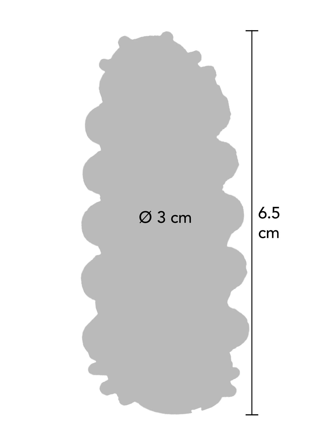 Stretchmouw met noppen, Ø 3 cm en hoogte 6,5 cm