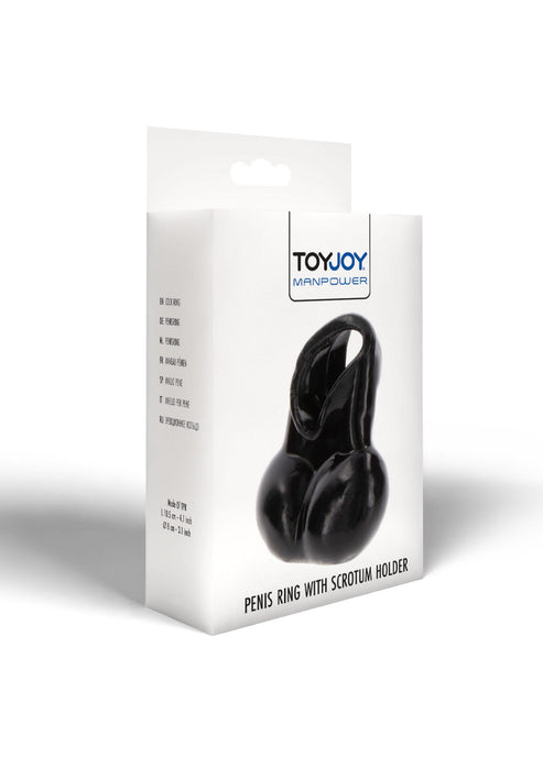 Beste vandaag nog: Penis Ring with Scrotum Holder by ToyJoy Manpower - bij Happytoys Sexshop: online sex shop for Feeling Happy & Easy 😊