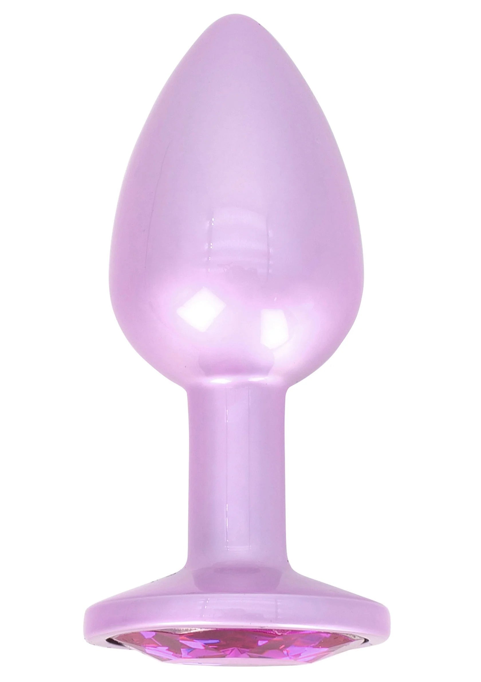 Roze buttplug met glanzende basis en sterachtige inzet