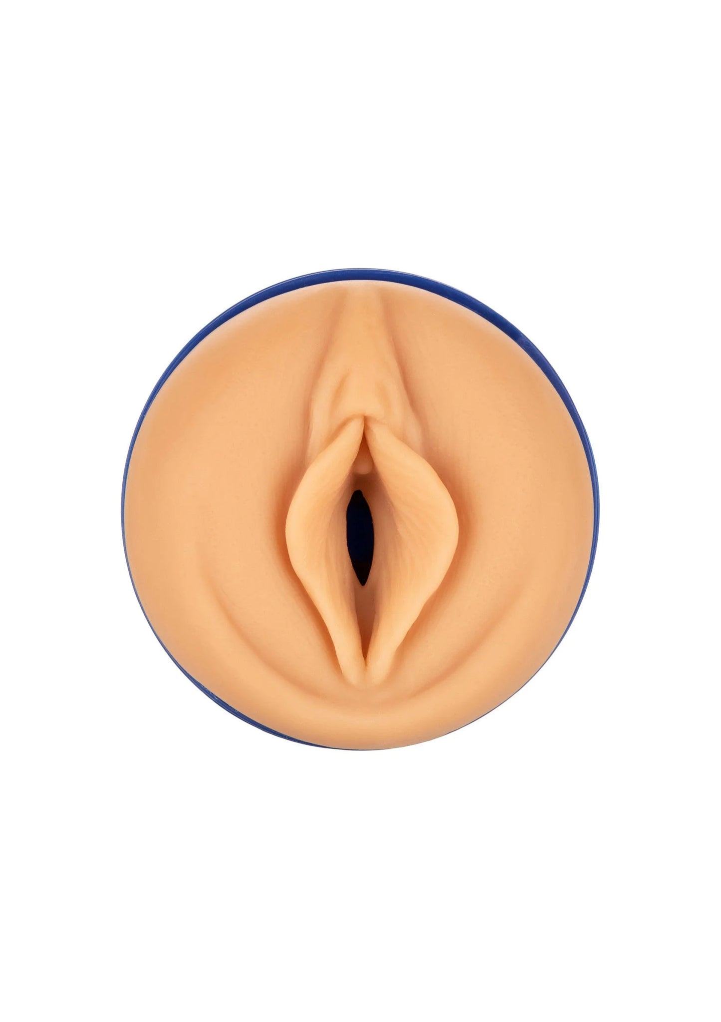 Blauwe masturbator met open uiteinde en binnenstructuur