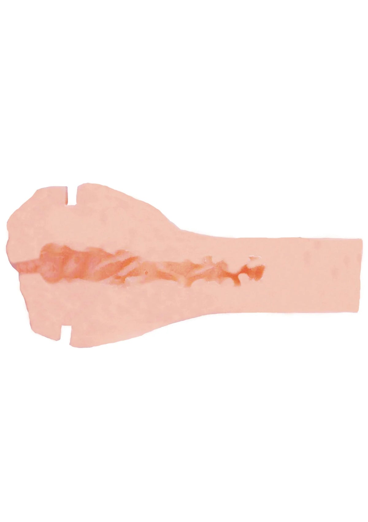 Beige glijvlak van masturbator in zijaanzicht