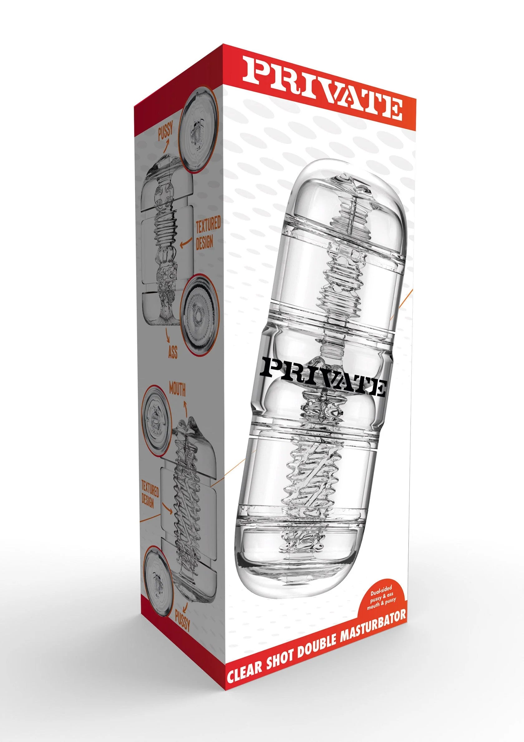 Beste vandaag nog: Clear Shot Double Masturbator by Private - bij Happytoys Sexshop: Toys for Feeling Happy & Easy 😊