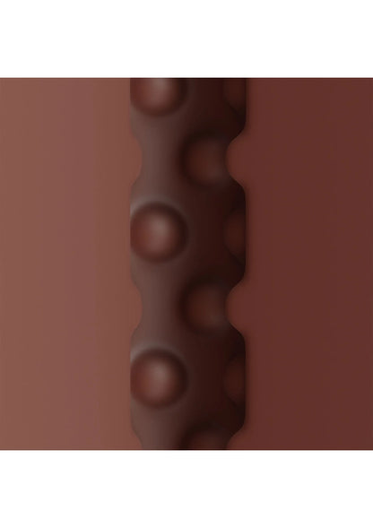 Kunsthuid detail met ronde reliëfknoppen, bruin