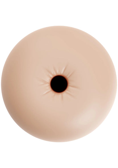 Autoblow AI Ultra anuszithoes in licht nude, ronde vorm met zwarte opening