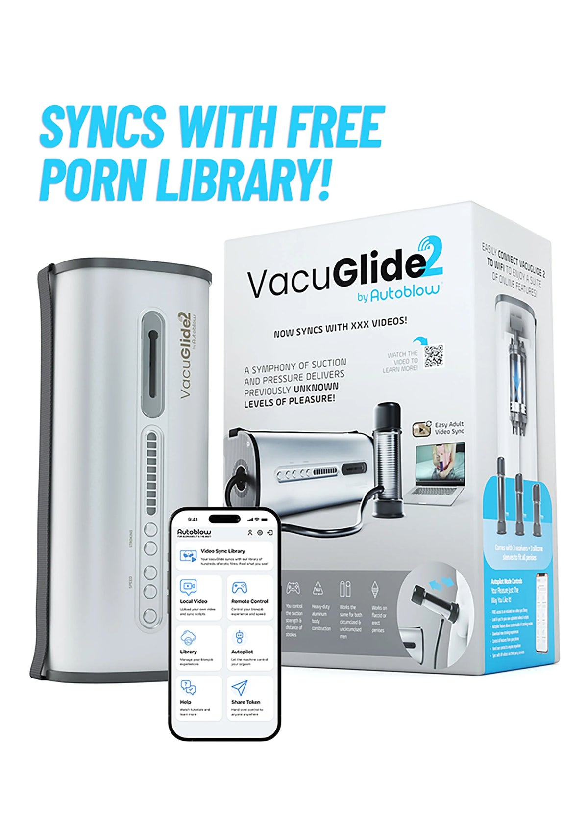 Beste vandaag nog: VacuGLIDE 2 Milking Machine Video Sync by Autoblow - bij Happytoys