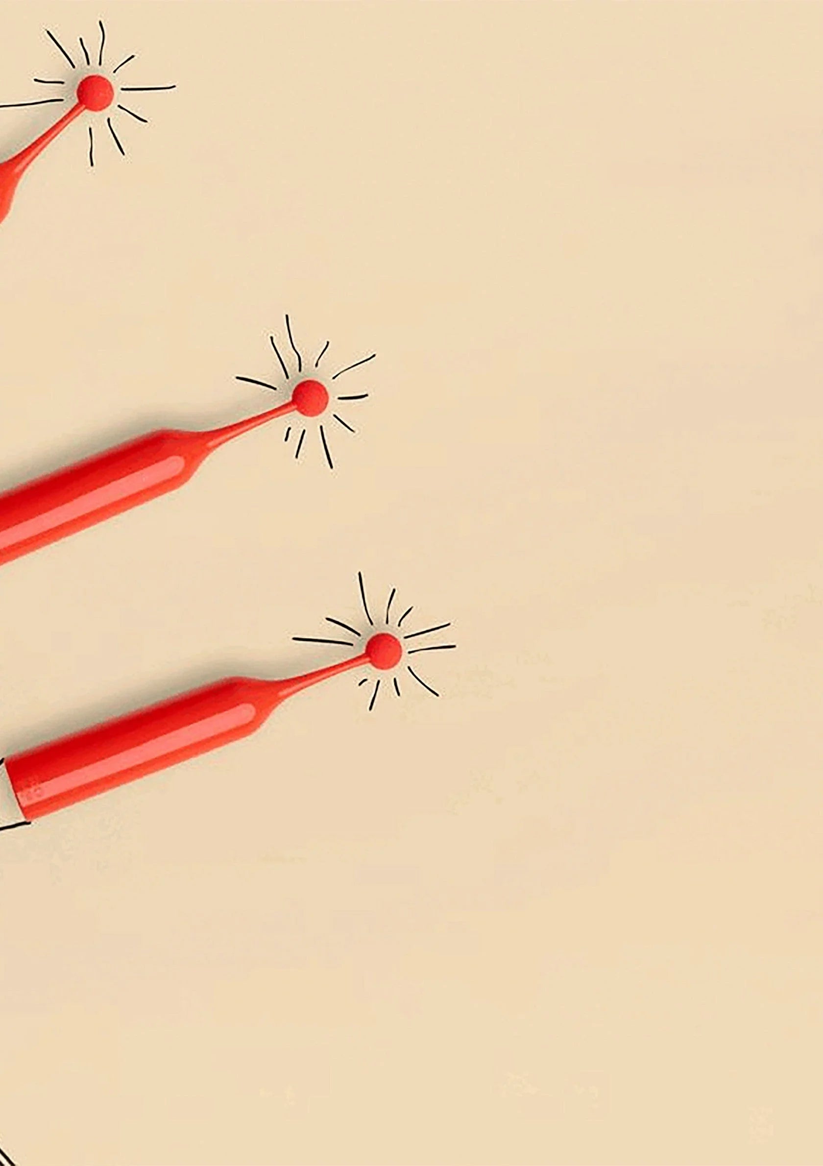 Rode Romp pop-tip vibrator met trilmotieven rond de kop
