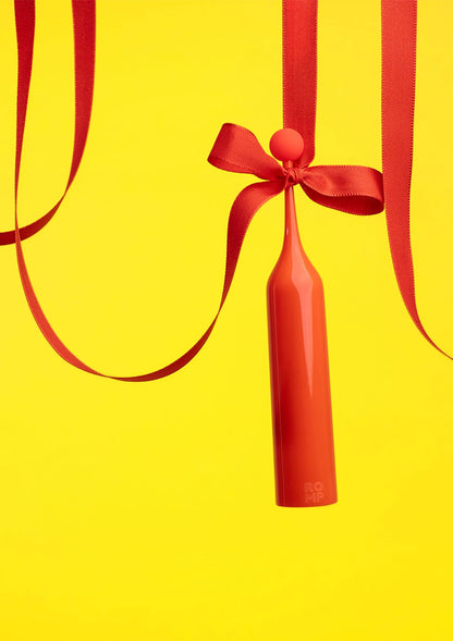 Rode Romp pop-tip vibrator met cadeau-strikdetail