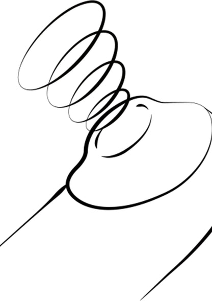 Afgeronde handheld massager met gebogen vorm en ronde knop