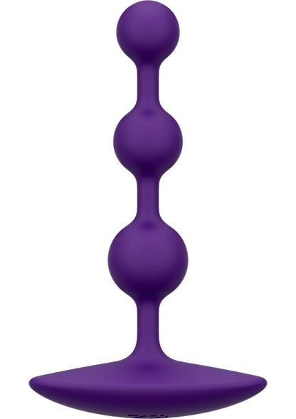 Paarse Romp anale buttplug met drie ronde delen en platte basis