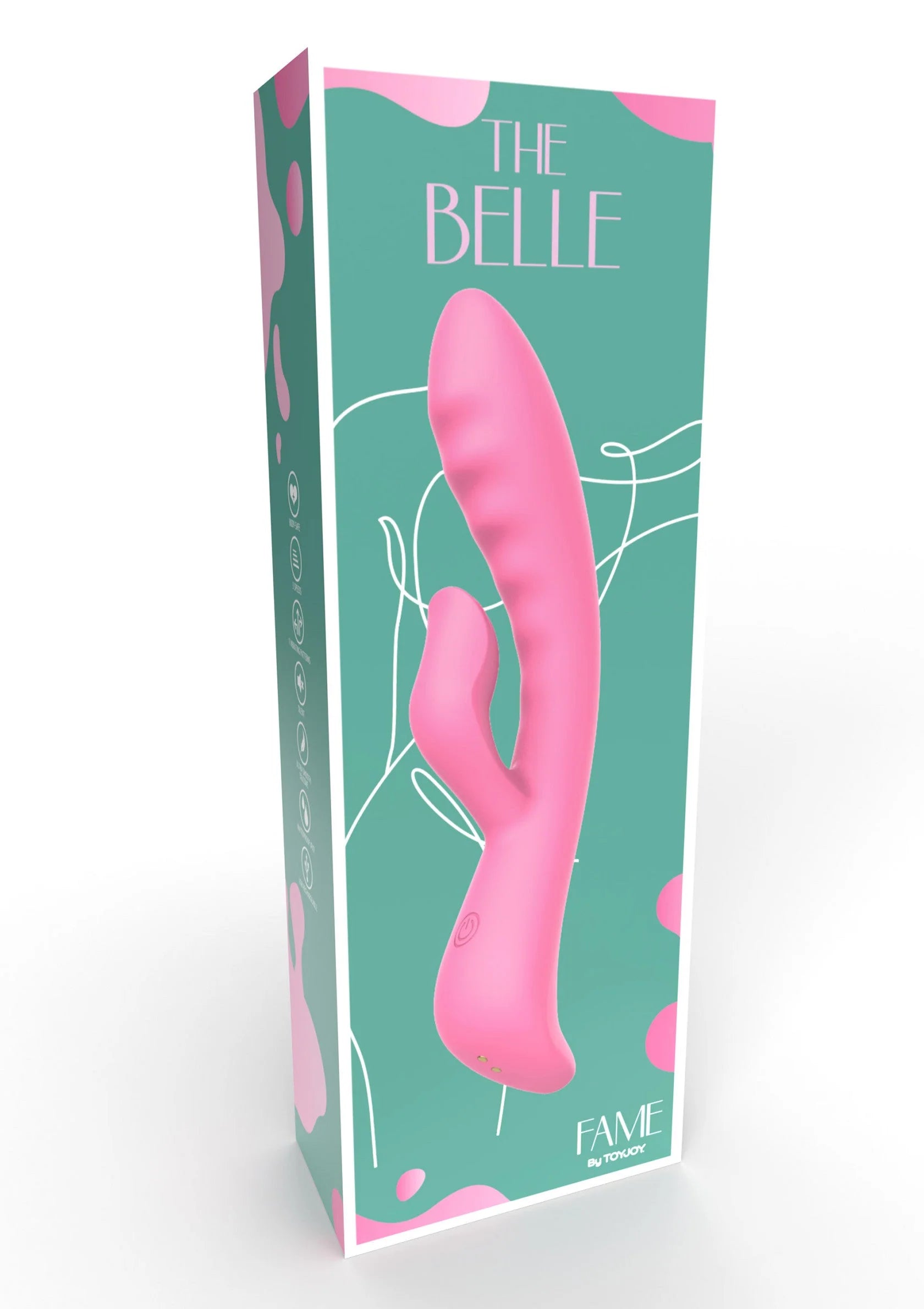 ToyJoy Belle verpakking met roze konijnen-vibrator op voorkant