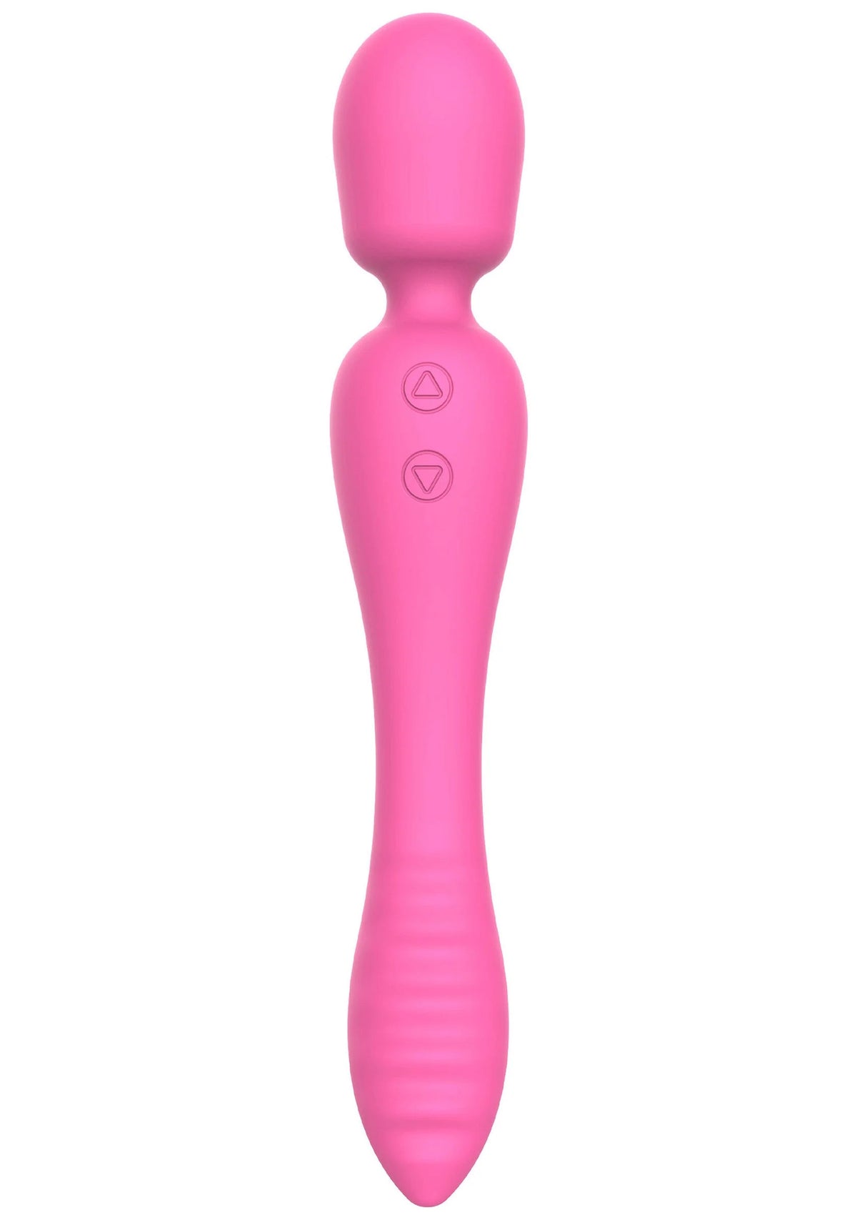 ToyJoy 2-in-1 massageapparaat, roze siliconen handvat met ronde kop