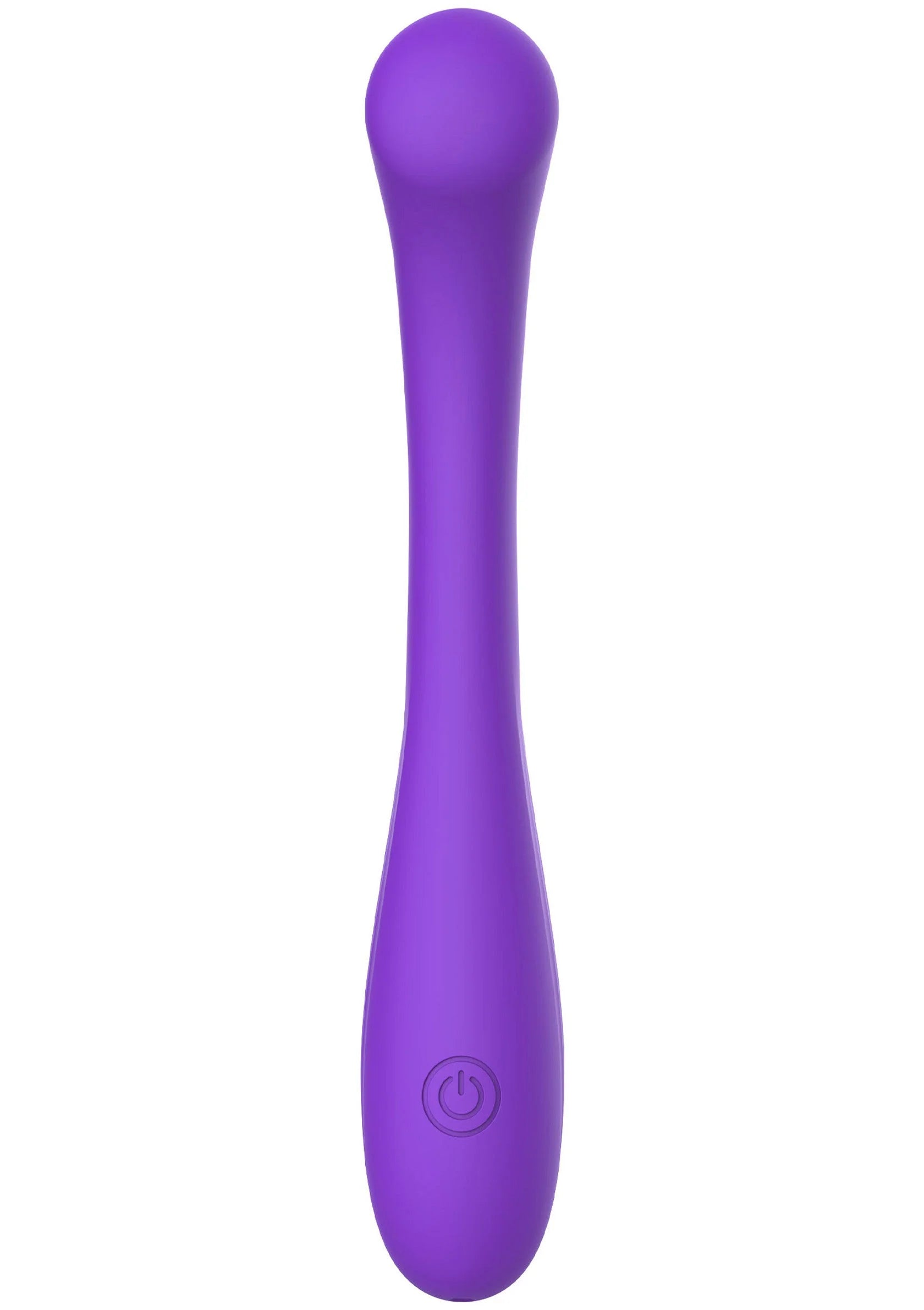 Paarse G-spot vibrator van siliconen met afgeronde kop en aan/uit-knop