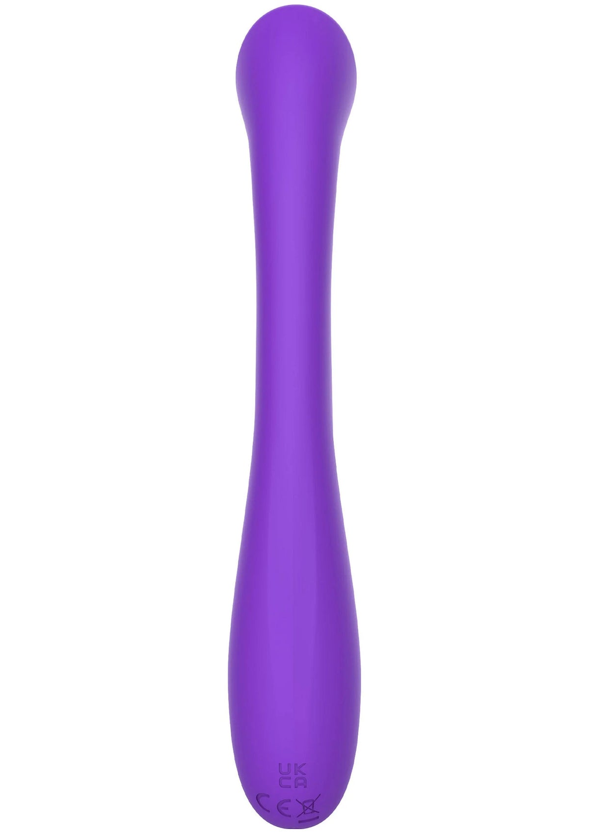 Paarse G-spot vibrator met smalle hals en onderkant met keurmerk
