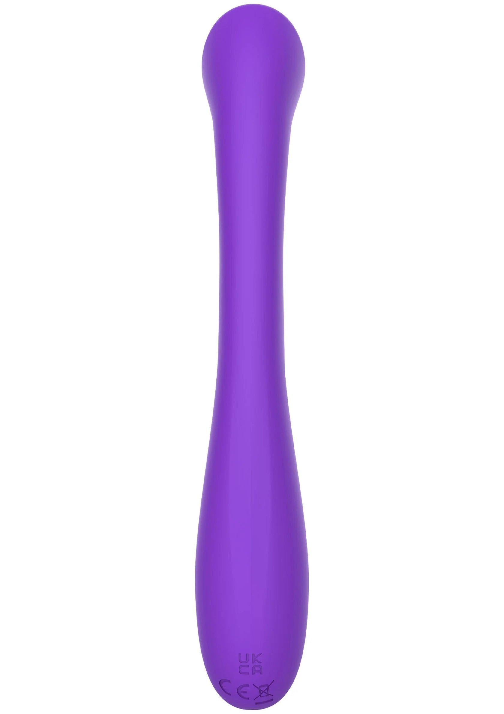 Paarse G-spot vibrator met smalle hals en onderkant met keurmerk