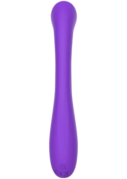 Paarse G-spot vibrator met smalle hals en onderkant met keurmerk