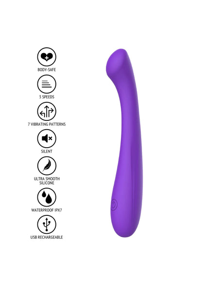 ToyJoy paarse G-spot vibrator met stille motor, 3 snelheden en waterdicht IPX7