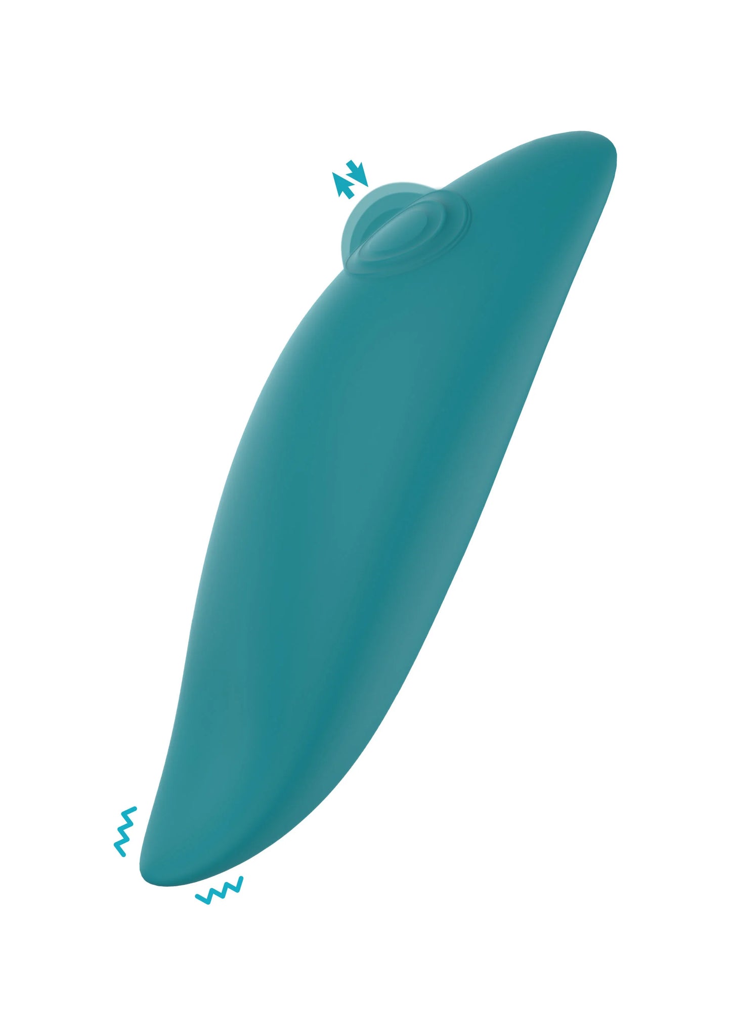 Teal tappingsstimulator met afgeronde basis en vormknoppen aan de onderkant