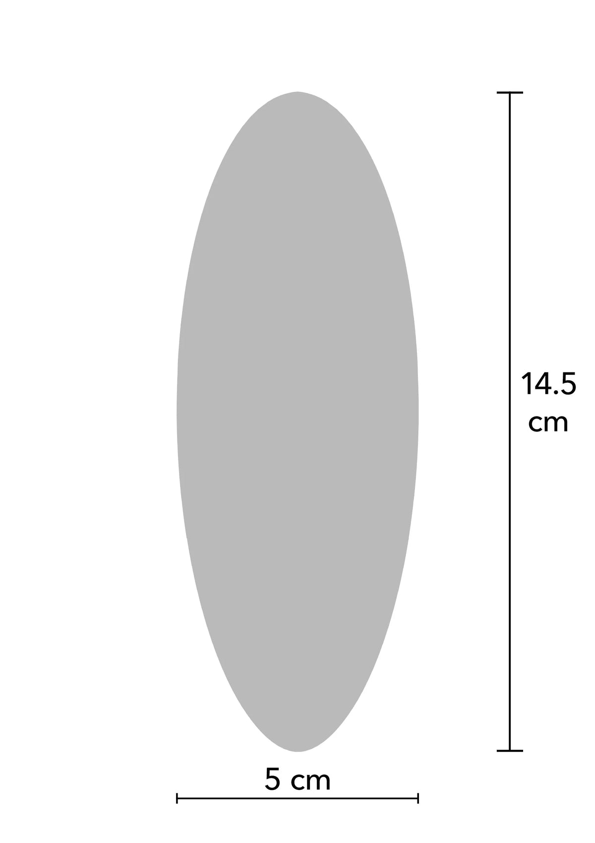 Afmetingen teal tappingsstimulator: 14,5 cm lengte en 5 cm breedte
