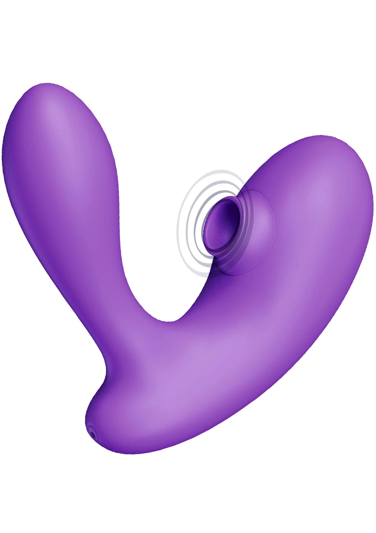 Paarse U-vormige luchtvibrator met zichtbare ronde ventilatiekop