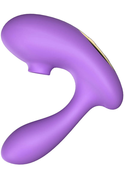 Paarse U-vormige vibrator met gladde, gebogen behuizing