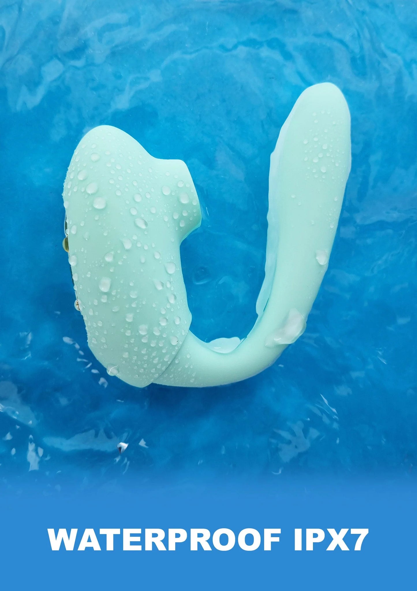 Lichtblauwe U-vormige vibrator (waterdicht IPX7)