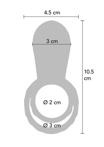 Afmetingen vibratorring: Ø 2 cm bovenring en Ø 3 cm onderring