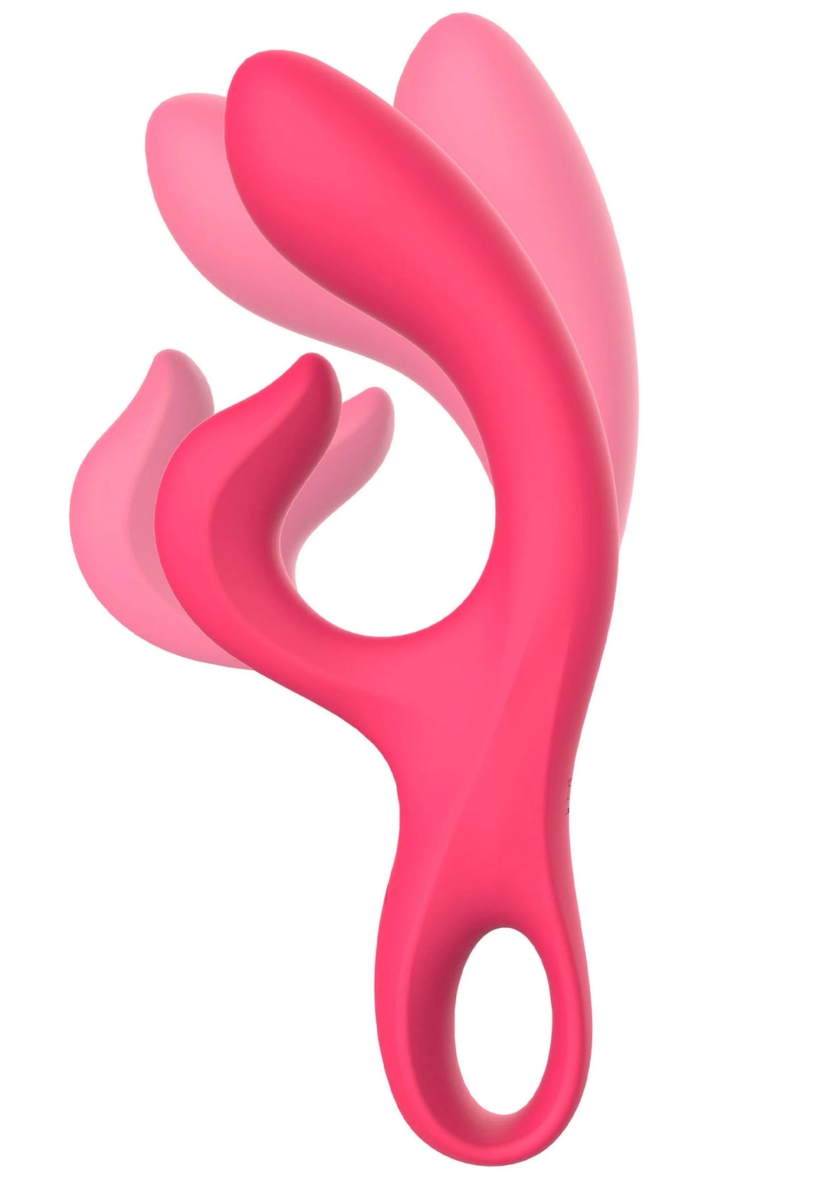 Roze Xocoon-vibrator met U-vormige kraag en ronde uiteinden