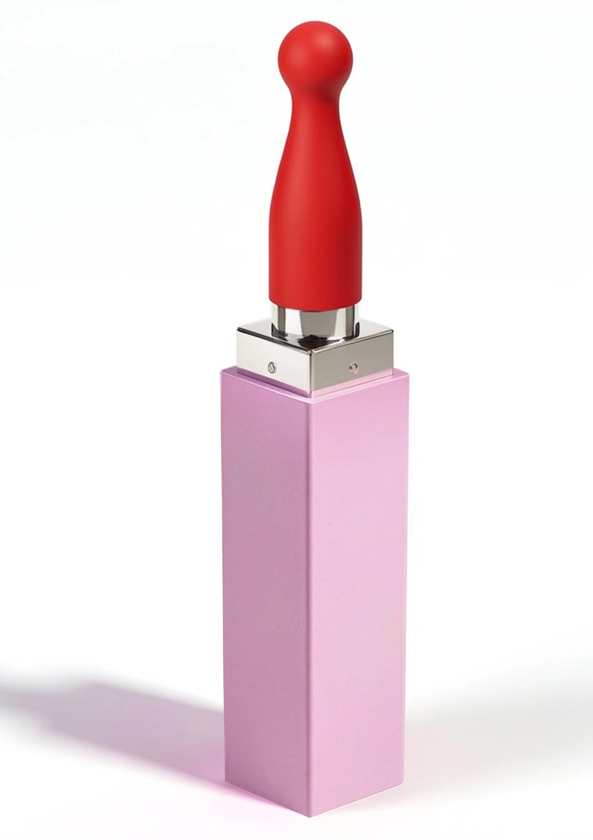 Xocoon lippenstift met rode dop en paarse behuizing, glanzende koker