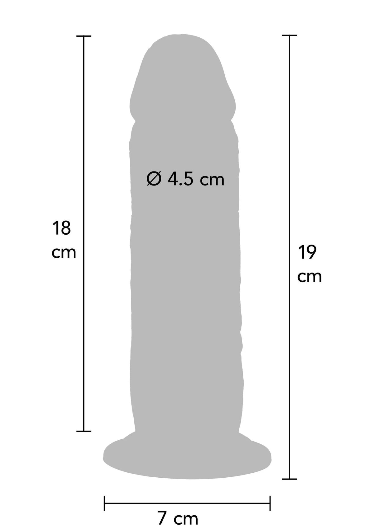 Maatschets: Ø4,5 cm, 18–19 cm hoog en 7 cm breed