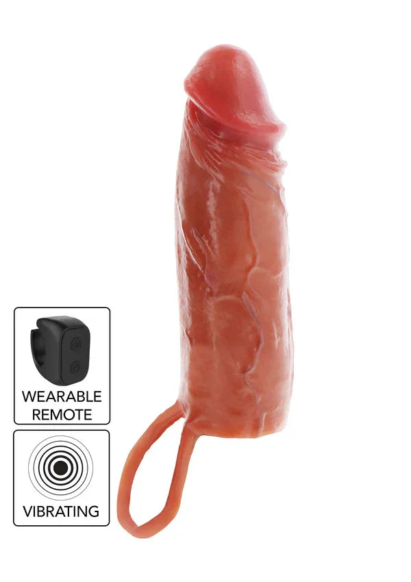 Hydrated Skin Penis Silicone Sleeve Vibrating 16 cm by ToyJoy - Happytoys Sexshop: online sex shop for Feeling Happy & Easy 😊 - Discreet geleverd