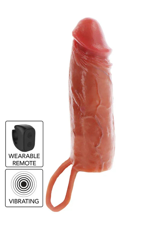 Hydrated Skin Penis Silicone Sleeve Vibrating 16 cm by ToyJoy - Happytoys Sexshop: online sex shop for Feeling Happy & Easy 😊 - Discreet geleverd