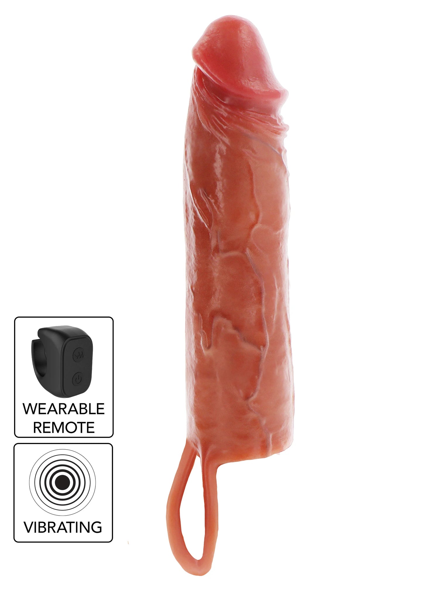 Beste vandaag nog: Hydrated Skin Penis Silicone Sleeve Vibrating 20 cm by ToyJoy - bij Happytoys Sexshop: Toys for Feeling Happy & Easy 😊 - Default Title - 11213 - CARAMEL