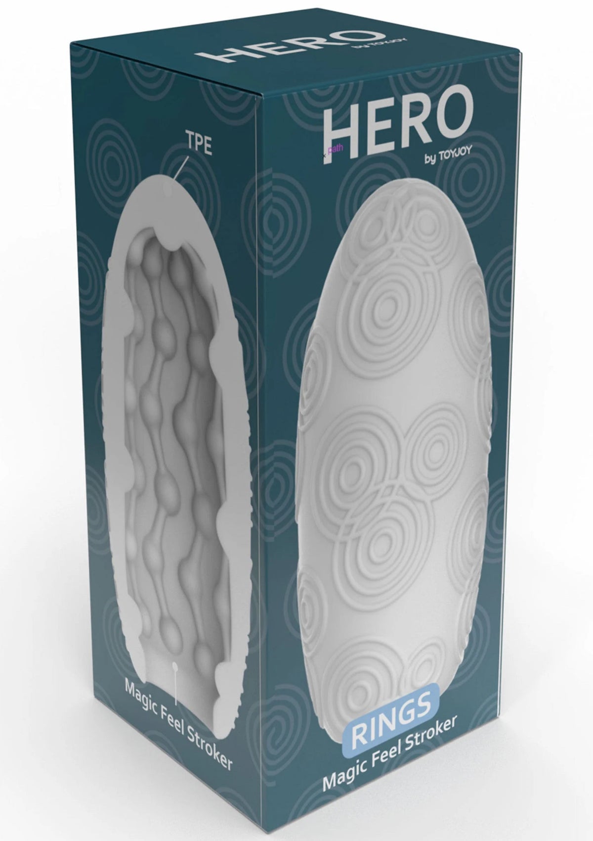Doosverpakking voor HERO masturbator-ringen van ToyJoy, TPE, ovaal reliëf