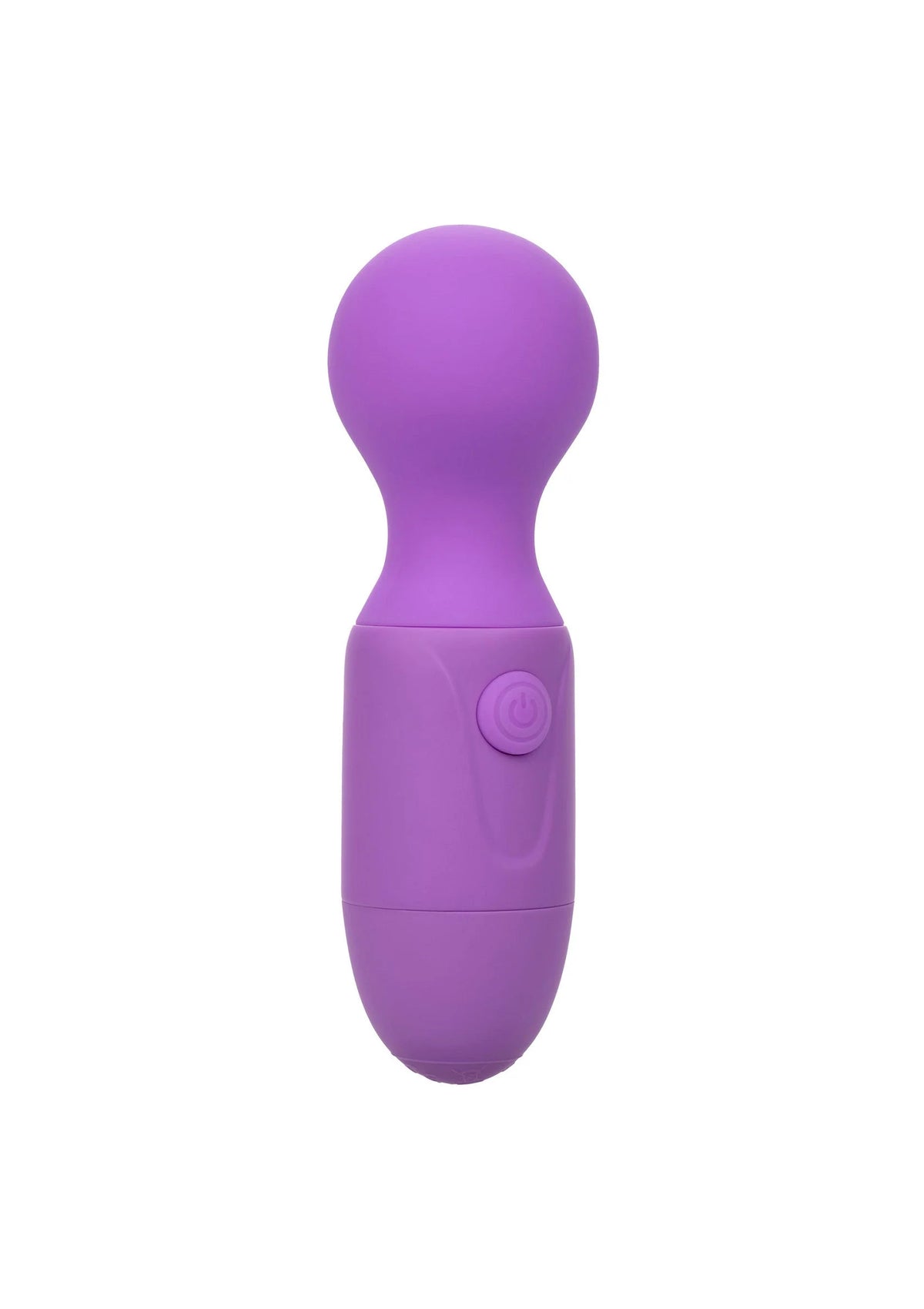 Paarse oplaadbare massager met bolle kop en geïntegreerde bedieningsknop