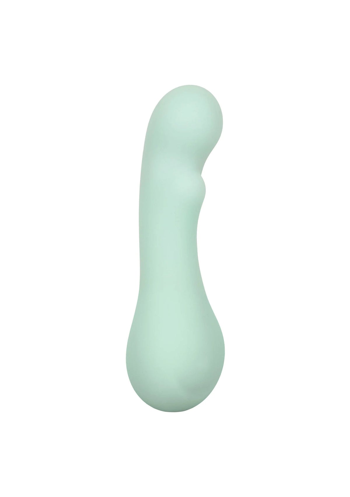Muntgroene siliconen vibrator met afgeronde, gebogen vorm